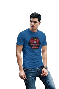 Stop, Fitness Health Saying Tomorrow, Round Neck Gym Tshirt (Blue Tshirt) - Clothes for Gym Lovers - Suitable for Gym Going Person - Foremost Gifting Material for Your Friends and Close Ones