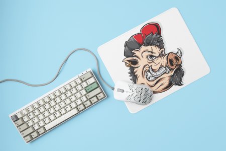 Peach pig - Printed animated creature Mousepads
