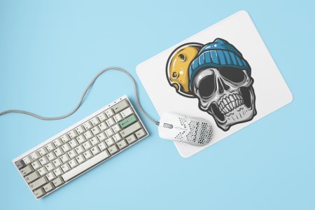 Skull with cap - Printed animated creature Mousepads