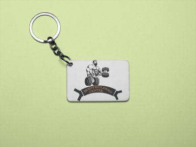 Body Building Center, (BG Black) - Printed Keychains for gym lovers(Pack of 2)