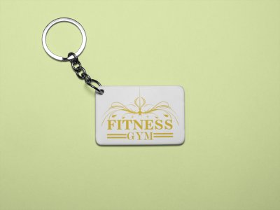 Fitness Gym, 2 Dashes (BG Golden) - Printed Keychains for gym lovers(Pack of 2)
