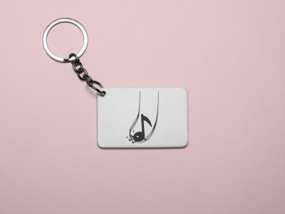 Musical notes-White -Designable Musicllnstrument Keychain ( Combo Set Of 2)
