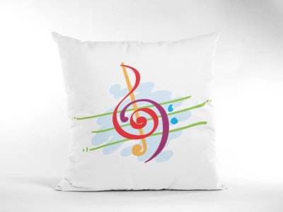 Musical Notes (BG Light Blue color )- Special Printed Pillow Covers For Music Lovers(Combo Set of 2)