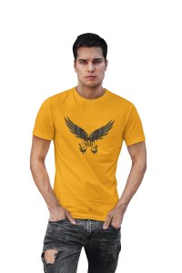 Eagles, libra text up (Yellow T) - Printed Zodiac Sign Tshirts - Made especially for astrology lovers people