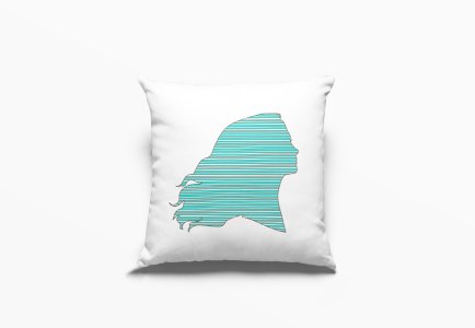 Blue Lady-Printed Pillow Covers For (Pack Of Two)