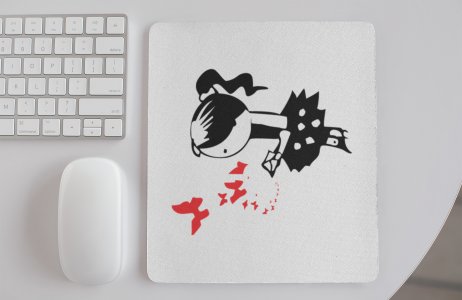Girl with letter- Designable Printed Mousepads(20cm x 18cm)