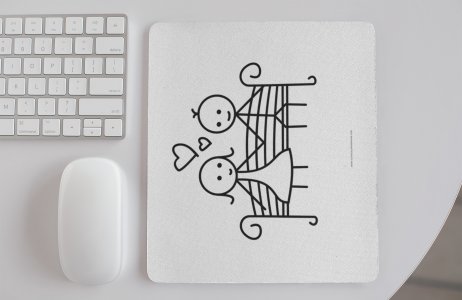 Couple Setting Bench- Designable Printed Mousepads(20cm x 18cm)