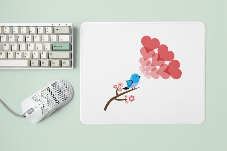 Love Bird On Branches- Designable Printed Mousepads(20cm x 18cm)