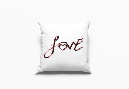 Love in stylish calligraphy font -Printed Pillow Covers For (Pack Of Two)