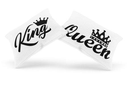 King &Queen -Printed Pillow Covers For (Pack Of Two)