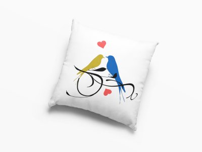 Love Birds With Cute Heart-Printed Pillow Covers For (Pack Of Two)