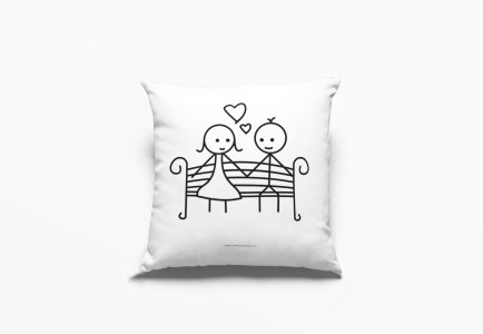 Couple Setting Bench-Printed Pillow Covers For (Pack Of Two)