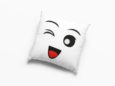 Winking Face Emoji -Printed Pillow Covers For (Pack Of Two)