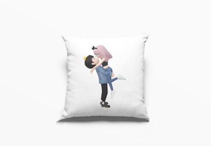 Boy Lifting Girl -Printed Pillow Covers For (Pack Of Two)