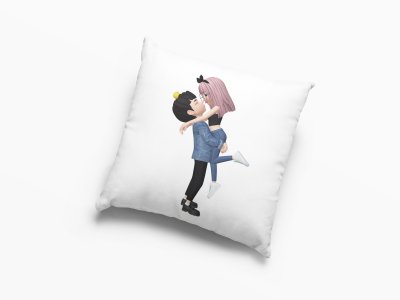 Boy Lifting Girl -Printed Pillow Covers For (Pack Of Two)