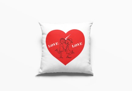 Cute Coulpe Inside The Heart -Printed Pillow Covers For (Pack Of Two)