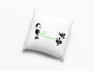 Love Text Between Girl And Boy -Printed Pillow Covers For (Pack Of Two)
