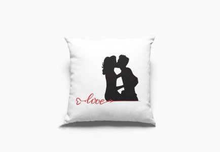 Cute Kissing Couple with arrow in love -Printed Pillow Covers For (Pack Of Two)