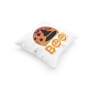 BOO-Witch Hat -Halloween Theme Pillow Covers (Pack Of 2)