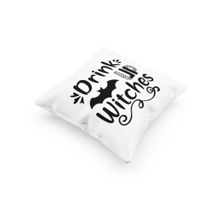 Drink up witches, flying bat -Halloween Theme Pillow Covers (Pack Of 2)