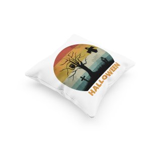 Halloween Cemetery illustration graphic -Halloween Theme Pillow Covers (Pack Of 2)