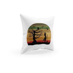 Halloween graveyard -Witch- illustration graphic -Halloween Theme Pillow Covers (Pack Of 2)
