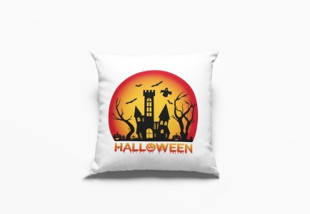 Halloween, Semi circle-Flying Bats -Halloween Theme Pillow Covers (Pack Of 2)