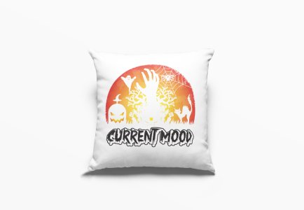 Current Mood Black And White Text-Halloween Theme Pillow Covers (Pack Of 2)