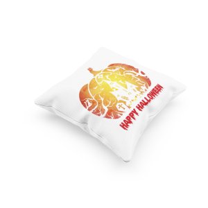 Happy Halloween-Hunted House Inside The Pumpkin -Halloween Theme Pillow Covers (Pack Of 2)