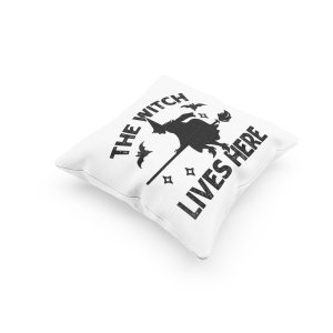 The Witch Lives Here-Halloween Theme Pillow Covers (Pack Of 2)