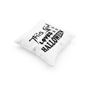 This Girl Loves Halloween Creepy Text-Halloween Theme Pillow Covers (Pack Of 2)