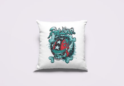 Ride Loose Blue Skull -Printed Pillow Covers(Pack Of 2)