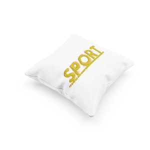 Sport Text In Yellow -Printed Pillow Covers (Pack Of 2)
