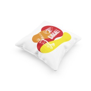 Cricket Text With Player -Printed Pillow Covers (Pack Of 2)