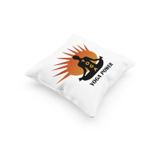 Yoga Power Text In Black -Printed Pillow Covers(Pack Of 2)