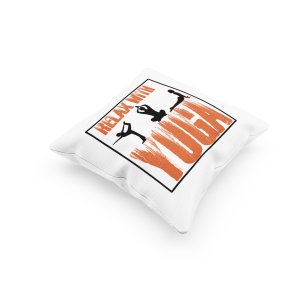 Relax With Yoga Text -Printed Pillow Covers(Pack Of 2)