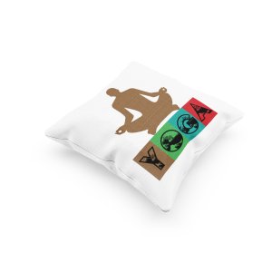 Yoga Text (BG Colourfull )-Printed Pillow Covers(Pack Of 2)