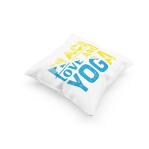 Peace Love And Yoga Text -Printed Pillow Covers(Pack Of 2)