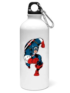 Captain America running - Printed Sipper Bottles For Animation Lovers
