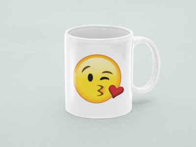 Face Throwing a Kiss emoji - Printed Coffee Mugs For Valentines Day