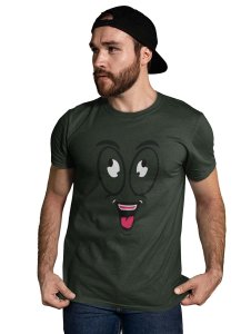 Looking Up Emoji T-shirt (Green) - Clothes for Emoji Lovers - Suitable for Fun Events - Foremost Gifting Material for Your Friends and Close Ones