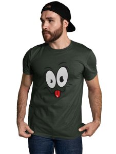 Tongue Out Lips Wave Emoji T-shirt (Green) - Clothes for Emoji Lovers - Suitable for Fun Events - Foremost Gifting Material for Your Friends and Close Ones