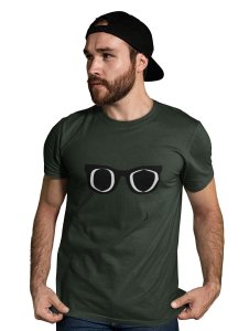 Black and White glasses Emoji Printed T-shirt (Green) - Clothes for Emoji Lovers - Suitable for Fun Events - Foremost Gifting Material for Your Friends and Close Ones