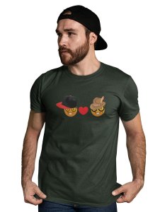 Rabbit-teeth Couple Emoji T-shirt (Green) - Clothes for Emoji Lovers - Suitable for Fun Events - Foremost Gifting Material for Your Friends and Close Ones