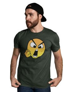 Open Mouth Angry Emoji T-shirt (Green) - Clothes for Emoji Lovers - Suitable for Fun Events - Foremost Gifting Material for Your Friends and Close Ones