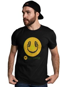 Smile with a Headphone Blend T-shirt - Clothes for Emoji Lovers - Suitable for Fun Events - Foremost Gifting Material for Your Friends and Close Ones