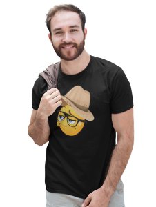 Pouting Emoji with Hat Printed T-shirt - Clothes for Emoji Lovers - Suitable for Fun Events - Foremost Gifting Material for Your Friends and Close Ones