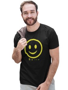 Simple Smile -Yellowish Outline Printed T-shirt - Clothes for Emoji Lovers - Suitable for Fun Events - Foremost Gifting Material for Your Friends and Close Ones
