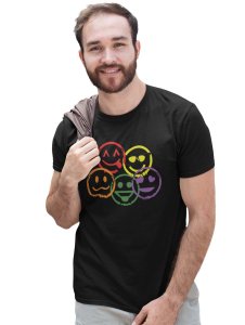 Scribbled Five different Emojis T-shirt - Clothes for Emoji Lovers - Suitable for Fun Events - Foremost Gifting Material for Your Friends and Close Ones