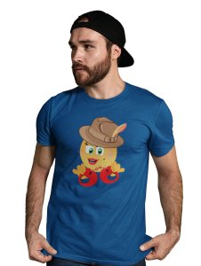 See The Handcuff Emoji Printed T-shirt (Blue) - Clothes for Emoji Lovers - Suitable for Fun Events - Foremost Gifting Material for Your Friends and Close Ones